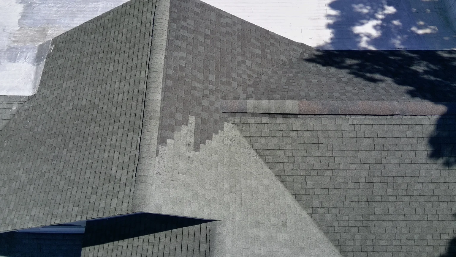 Previously repaired roof valley found during roof inspection in Holtsville, NY