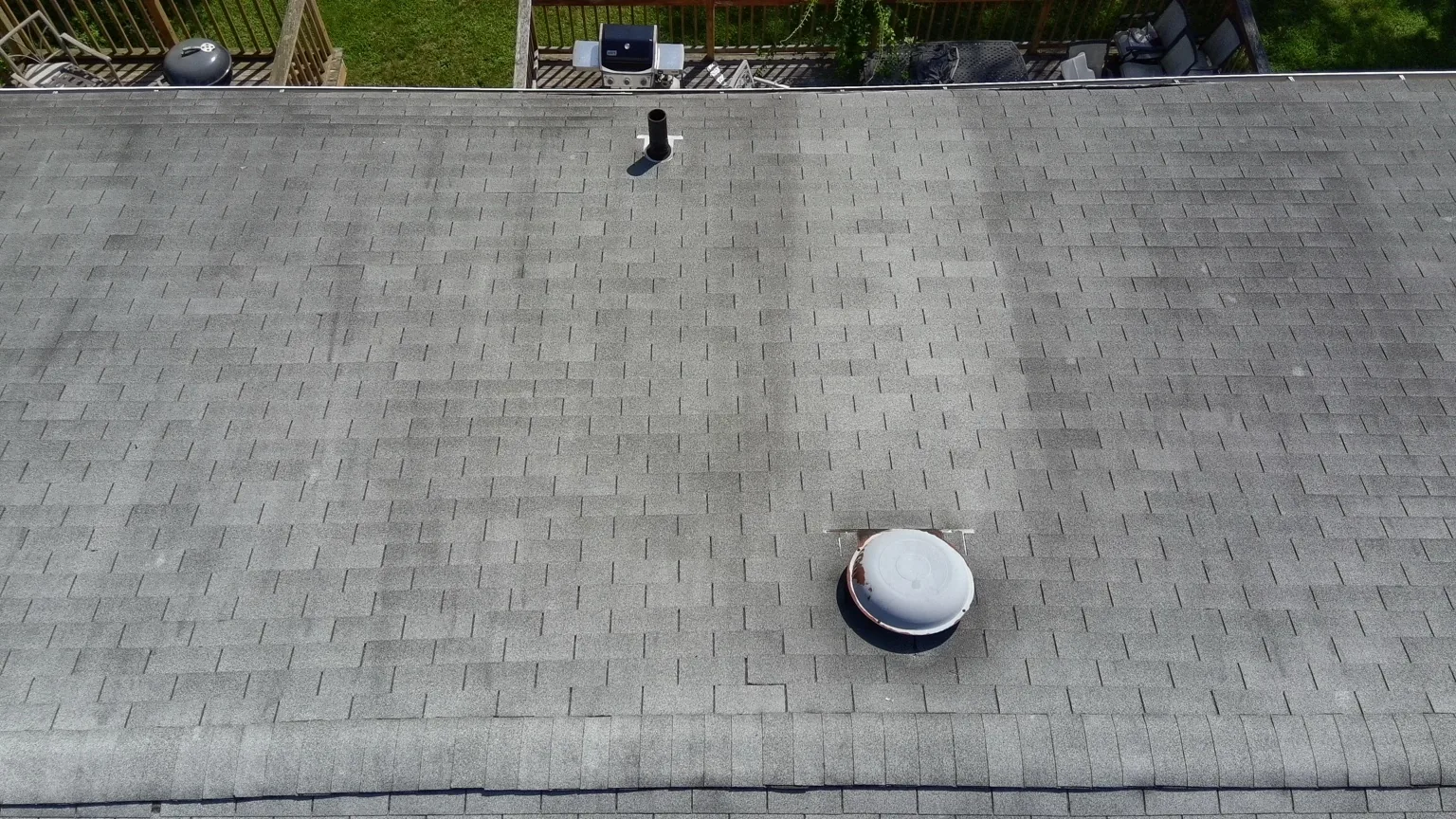 End-of-life three-tab shingles found during roof inspection in West Babylon, NY